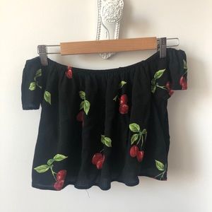 Off the shoulder cherry crop top